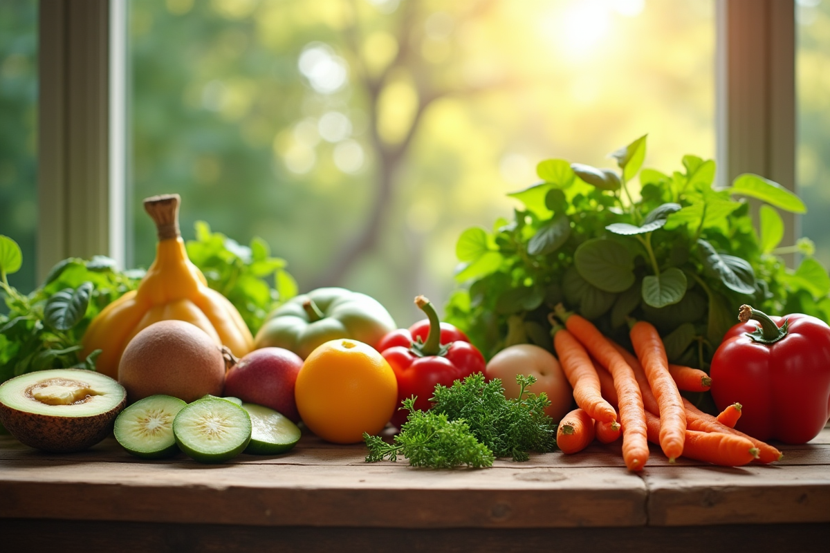 Assortiment d aliments sains et herbes fraîches