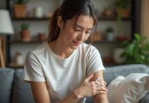 Mycose sur la peau : solutions efficaces et conseils pratiques Jeune femme appliquant une creme sur sa peau irritée