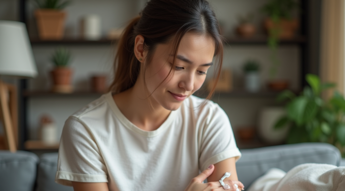 Mycose sur la peau : solutions efficaces et conseils pratiques Jeune femme appliquant une creme sur sa peau irritée