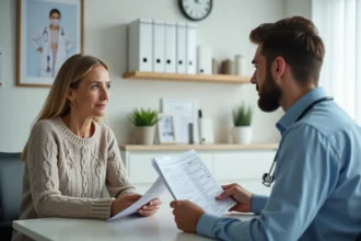 Femme et médecin discutent lors d'une consultation médicale