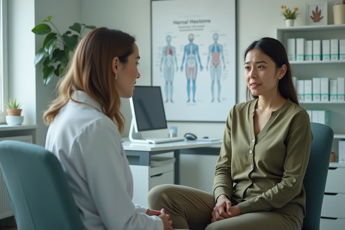 Patiente en consultation médicale discutant de symptômes avec son médecin, importance du diagnostic précoce