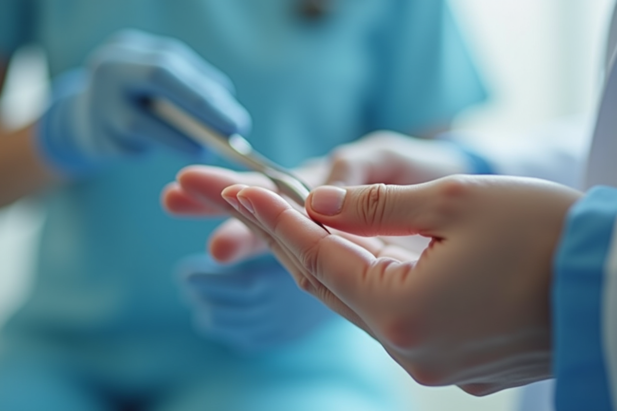 Médecin examinant les ongles d