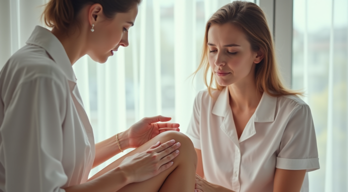 Cellulite : quelles carences hormonales en sont la cause ? Femme examinant sa peau avec souci et curiosite