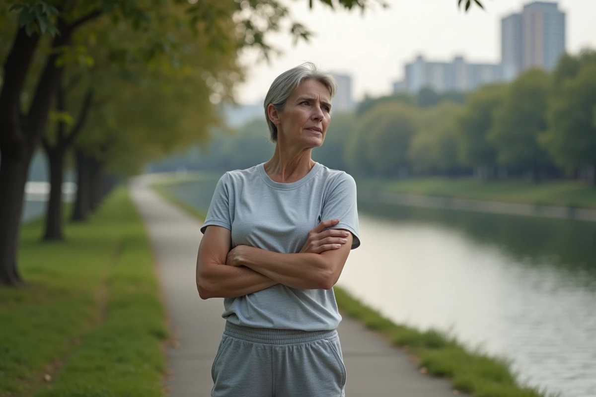 Femme en plein air se reposant près de la rivière