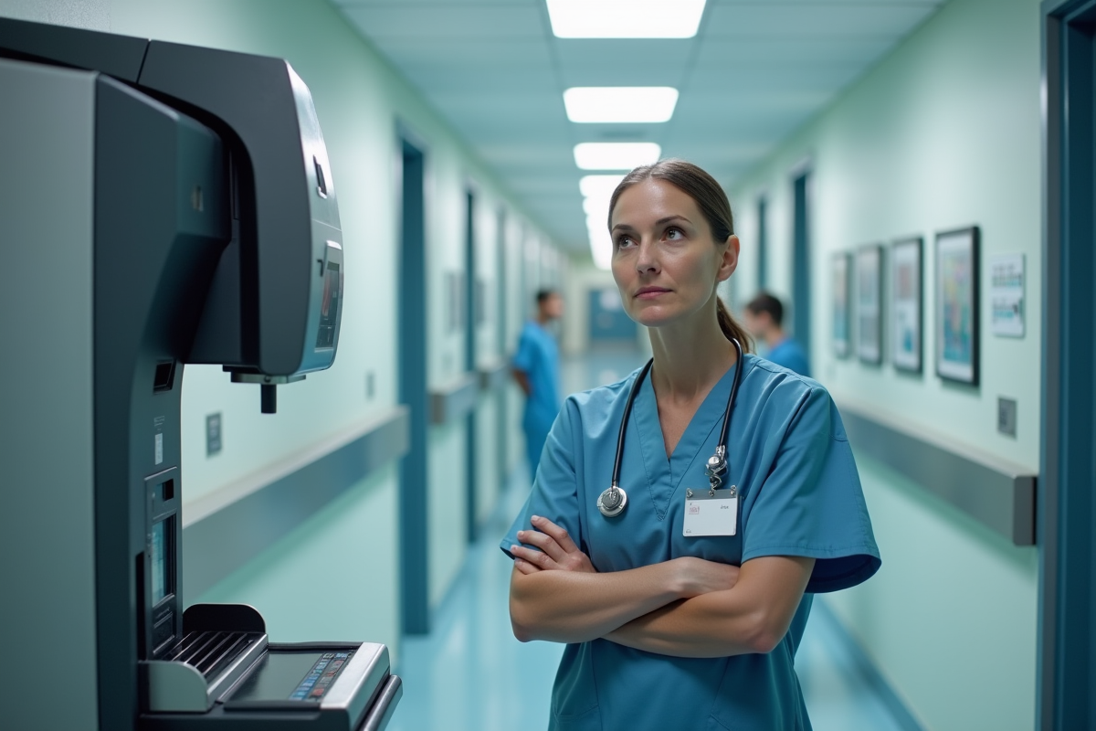 Femme médecin spécialiste avec équipement moderne