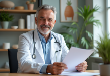 Différence entre médecin spécialiste et médecin généraliste : quelles distinctions ? Médecin généraliste souriant dans son cabinet chaleureux