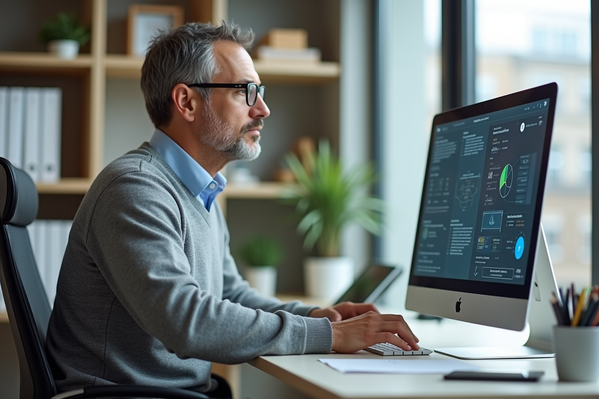 Médecin généraliste utilisant un ordinateur dans son bureau